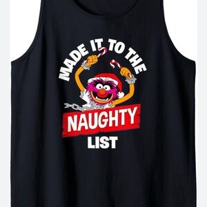 Black Naughty List Graphic Tank Top Animal Muppets